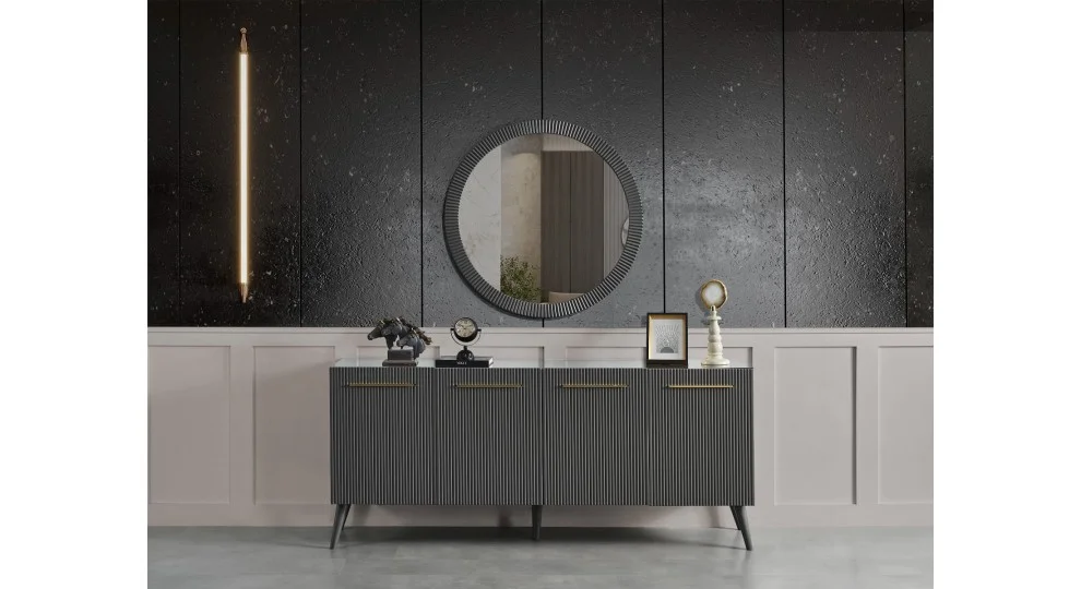 Çırağan Antrasit · Yemek Odası Takımı %100 MDF