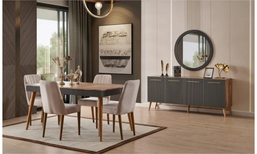 Çırağan Ceviz · Yemek Odası Takımı %100 MDF