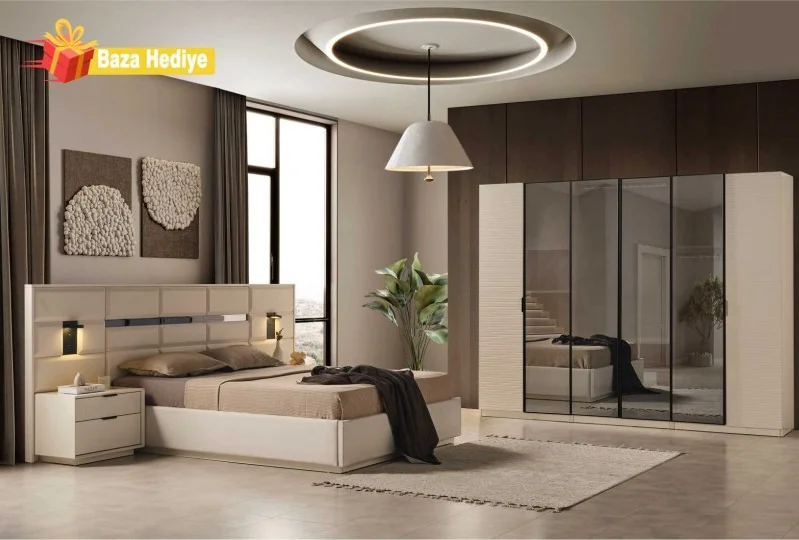 Lotus Yatak Odası (Ön yüzler mdf iç iskelet suntalem malzemeden üretilmiştir)