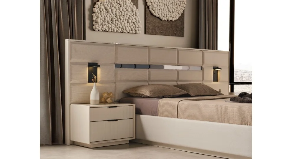 Lotus Yatak Odası (Ön yüzler mdf iç iskelet suntalem malzemeden üretilmiştir)